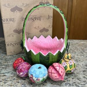 Jim Shore Heartwood Creek 4009234 Taste of Summer Goodness Basket set of 6 w/Box